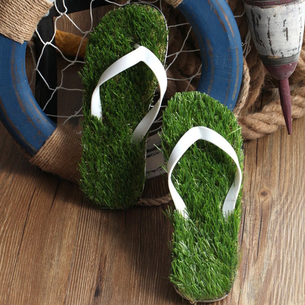 Faux Grass Flip Flop Sandals (Women Size)